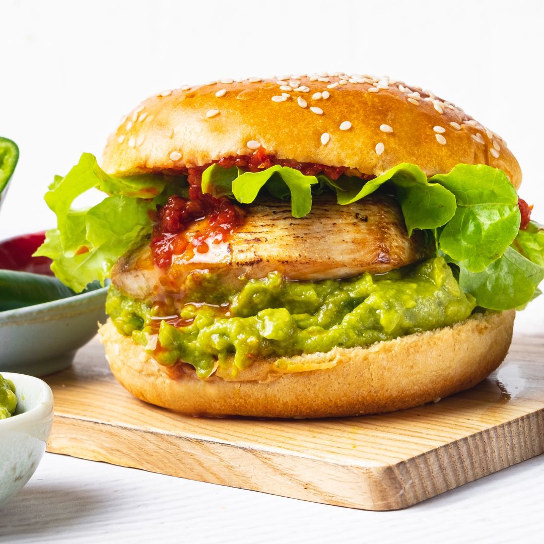 AvoFresh Recipe - Mexican Chicken Burger