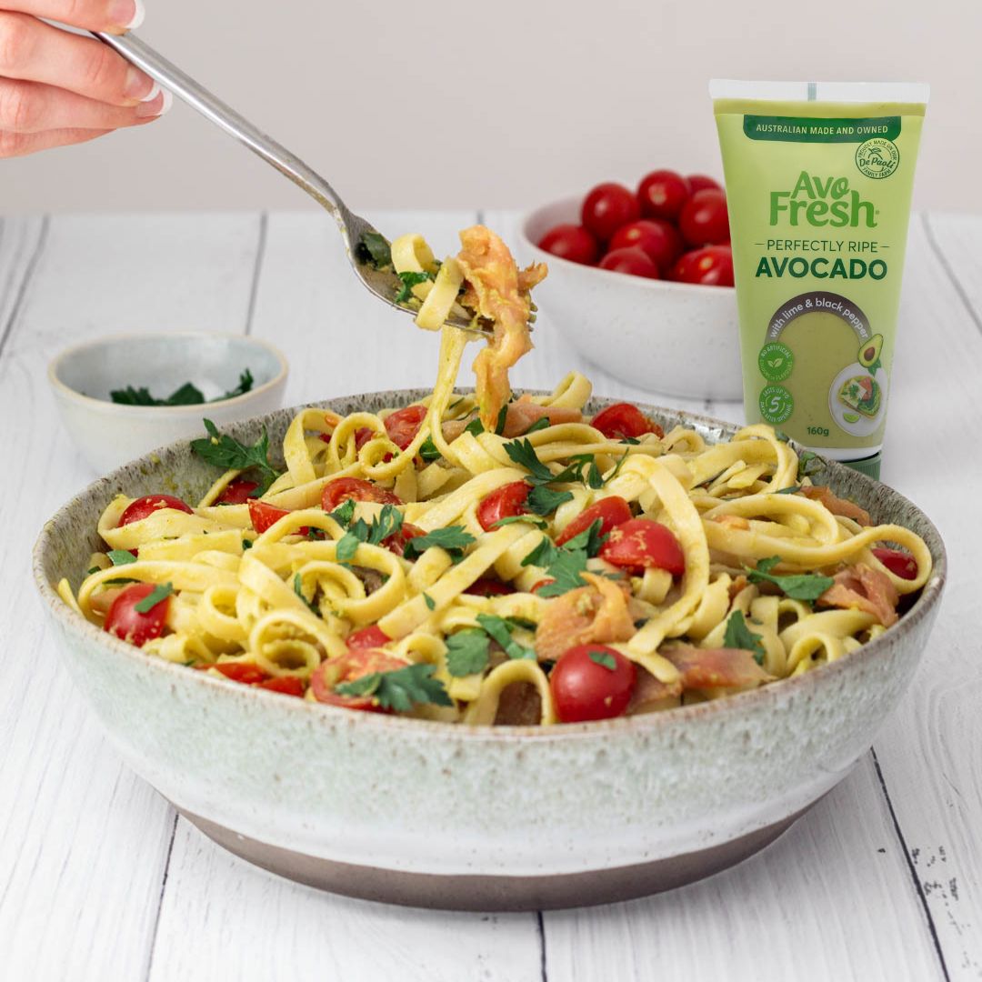 AvoFresh Recipe - Smoked Salmon & Avocado Pasta