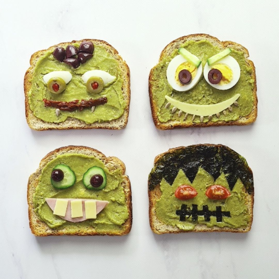 How to make Spooky Avo Toast Faces